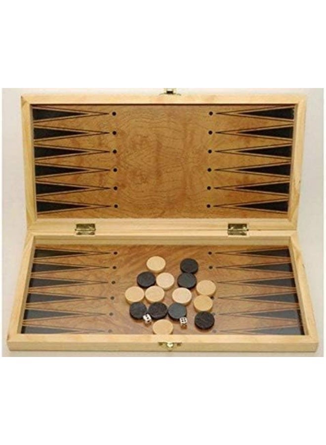 لعبة شطرنج خشبية 3 في 1 ، لوحة شطرنج قابلة للطي مع قطع شطرنج، لعبة ذكاء استراتيجية، مجموعة ألعاب سفر محمولة - Image 2